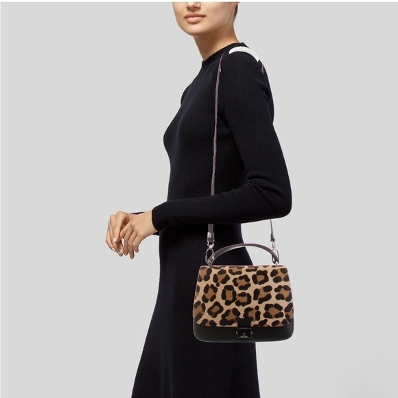 NWT Michael Kors Collection Chino Mia Leopard Shoulder Bag Satchel Italy Leather - Picture 1 of 15